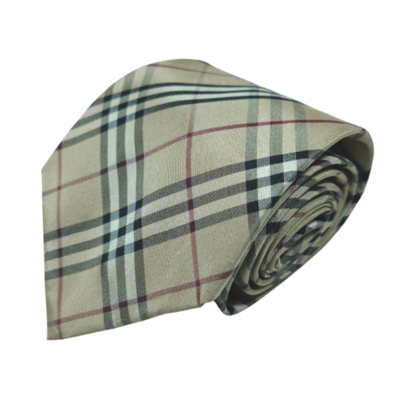 BURBERRY London Silk Nova Check Tie Authentic Beige - Picture 1 of 6